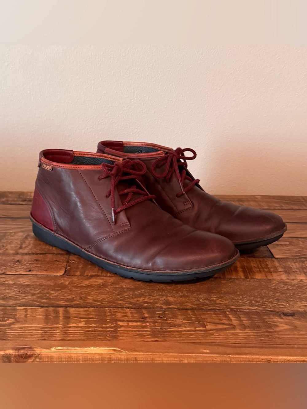 Pikolinos Santiago Men's Leather Chukka Boots Olmo Garnet Brown/Red EU 44 US 11